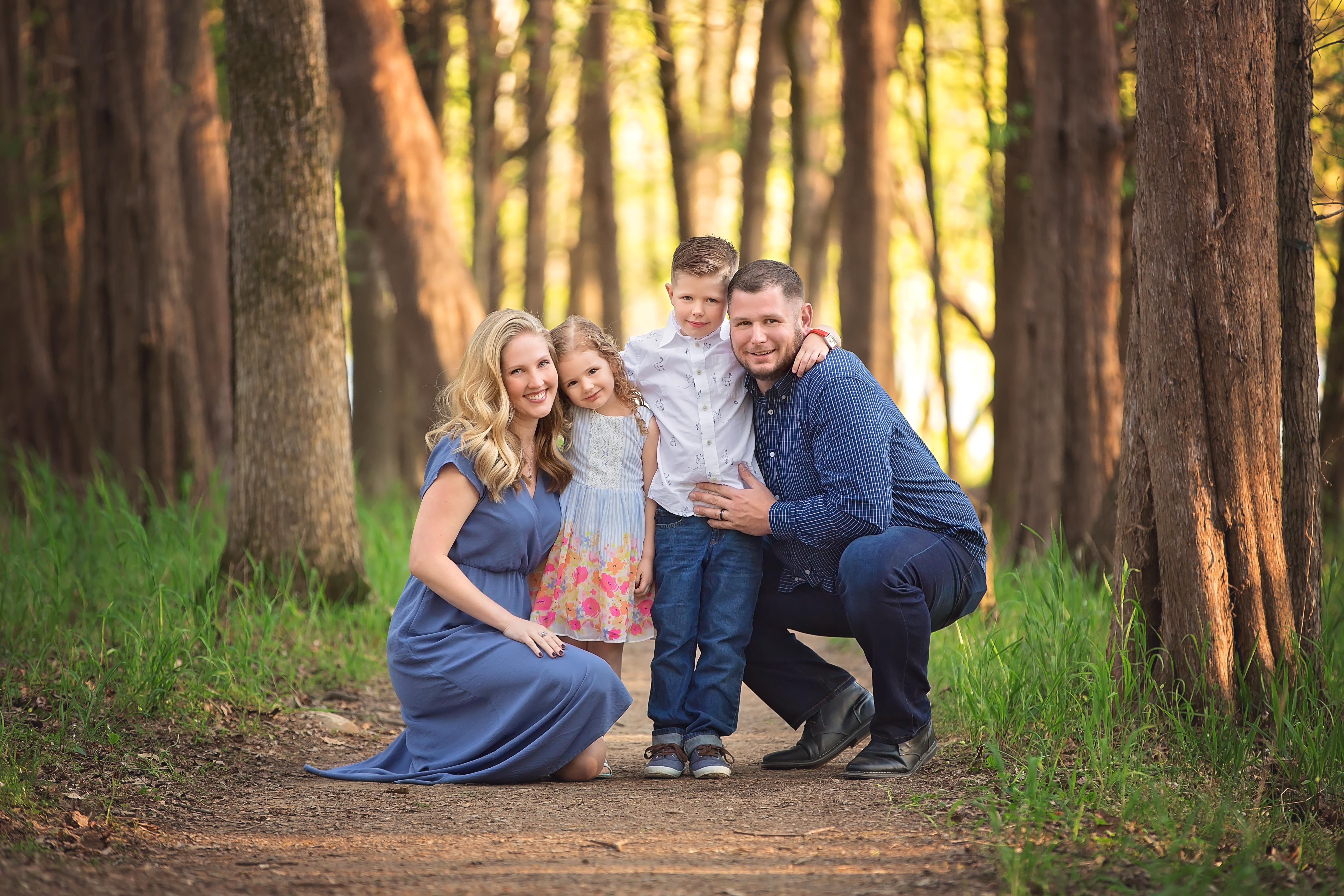 Family of 4 with forest backdrop - Jo McVey Photography