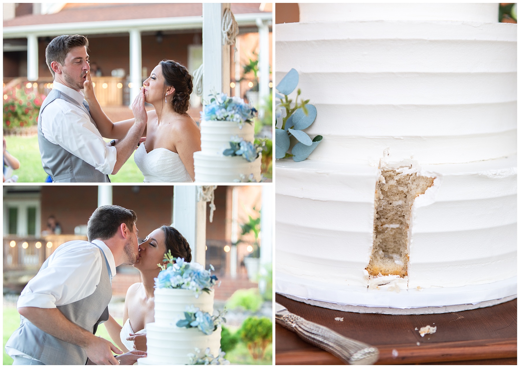 Cutting the cake - Rock Creek Farms - Gallatin Wedding